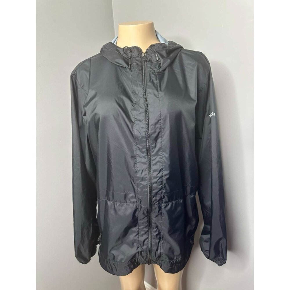 Columbia Black Hooded Windbreaker – XL